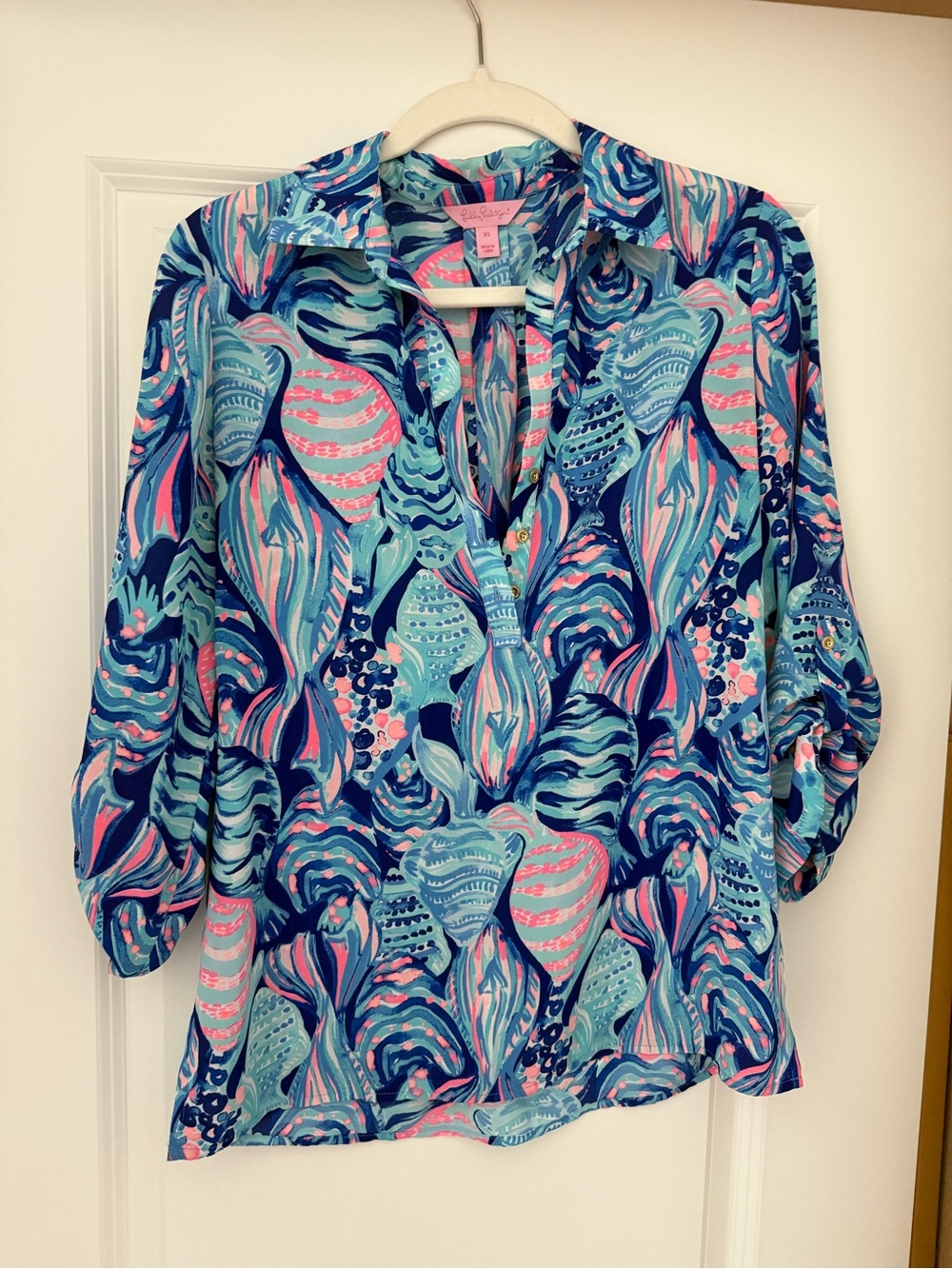 Lilly Pulitzer Multicolor Seaside Shell Print Tunic - Blue, Pink & Aqua